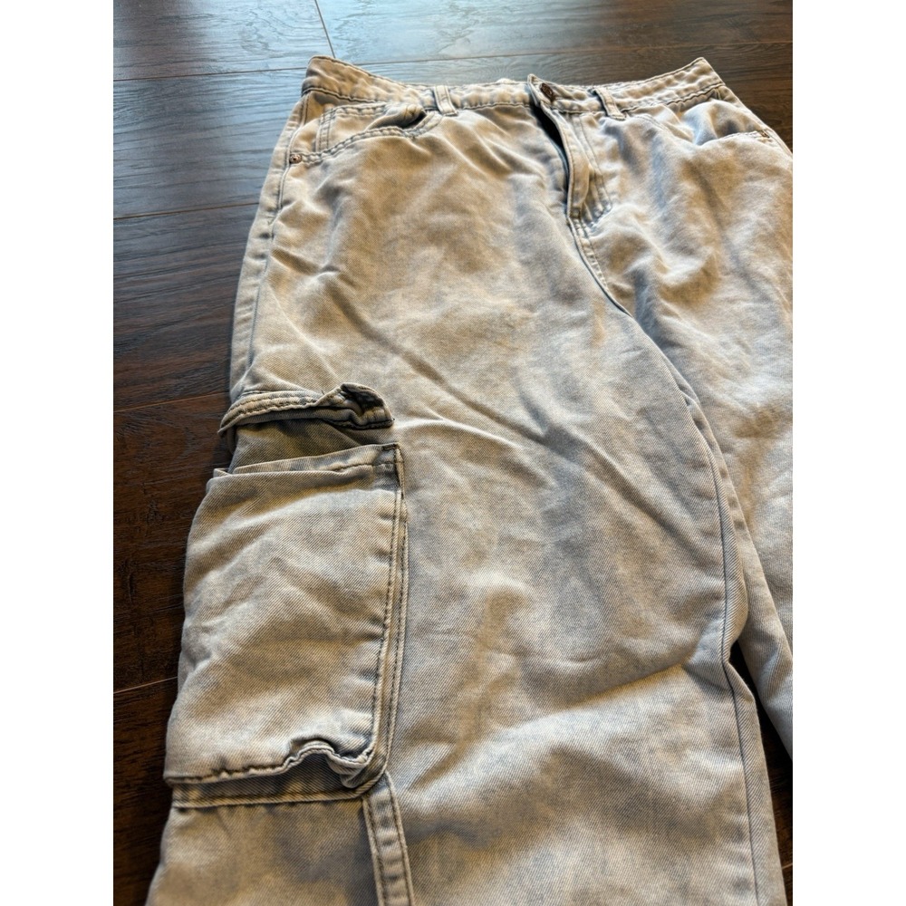 Sincerely Jules Cargo Pants Wide Leg Y2K Utility Baggy Tan size 7 27 90s Jeans - Picture 3 of 7